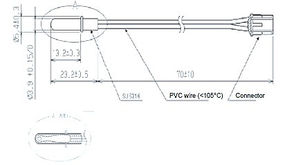 Stainless steel pipe sensor
